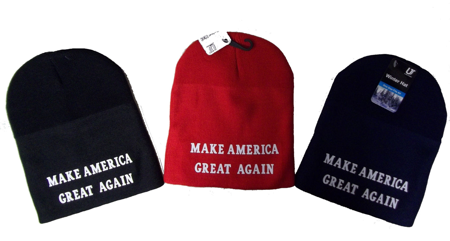 CrazyCoolBuys Maga Make America Great Again Winter Beanie Hat Riding Skull Cap Donald Trump Maga