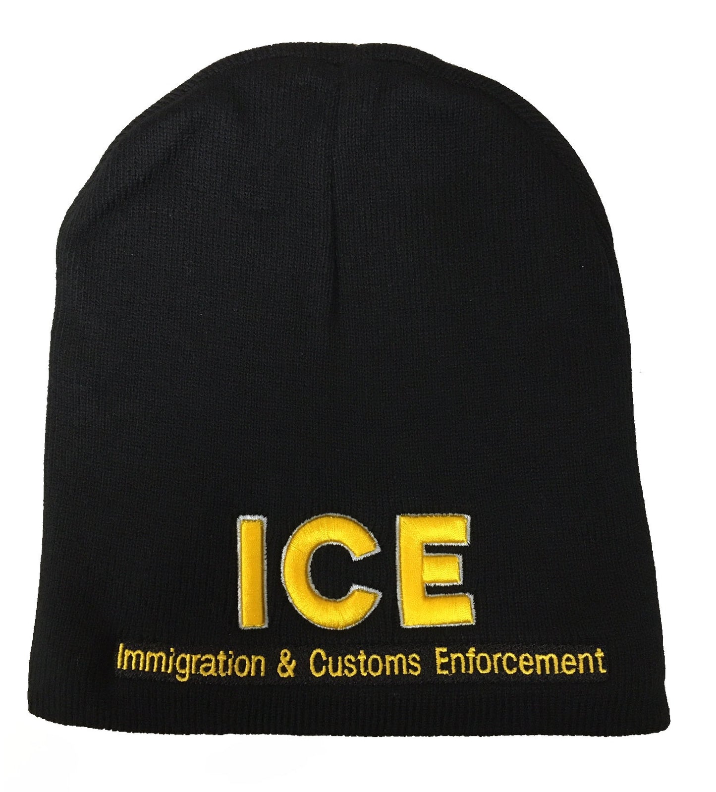 CrazyCoolBuys ICE IMMIGRATION & CUSTOMS ENFORCEMENT EMBROIDERED BEANIE HAT winter knit