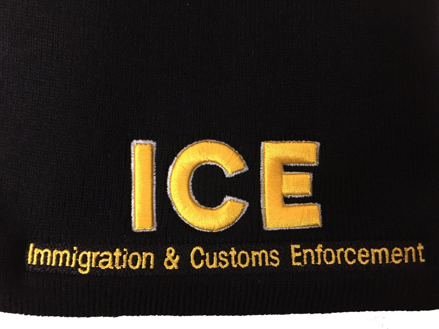 CrazyCoolBuys ICE IMMIGRATION & CUSTOMS ENFORCEMENT EMBROIDERED BEANIE HAT winter knit