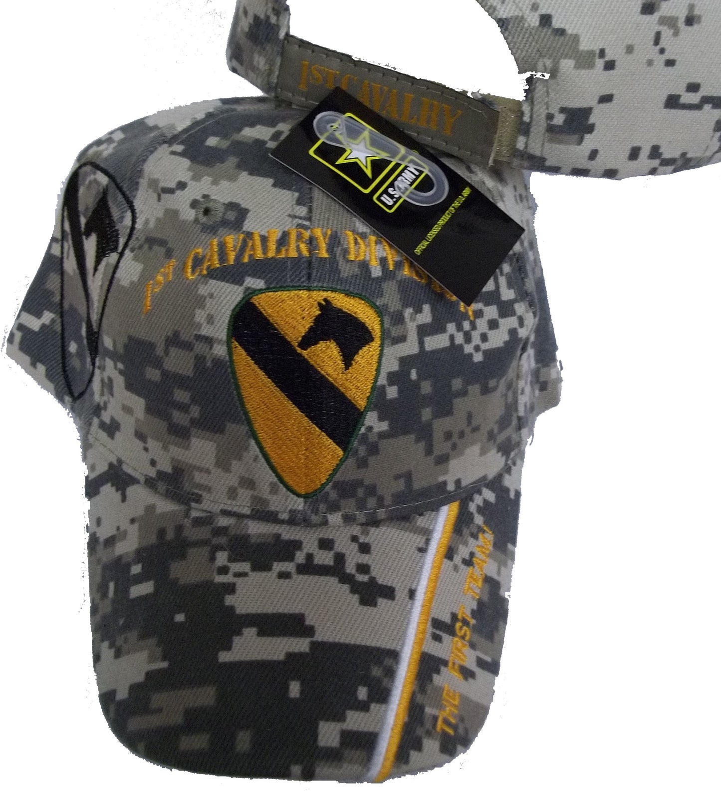 CrazyCoolBuys 1St Cavalry Division Camo First Team Baseball Embroidered Hat Usa Army Cap