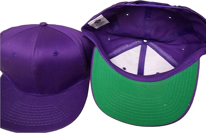 CrazyCoolBuys 1Dz (12) Blank Purple Cobra Caps Vintage Snapback Hat Baseball Cap Old School Prints
