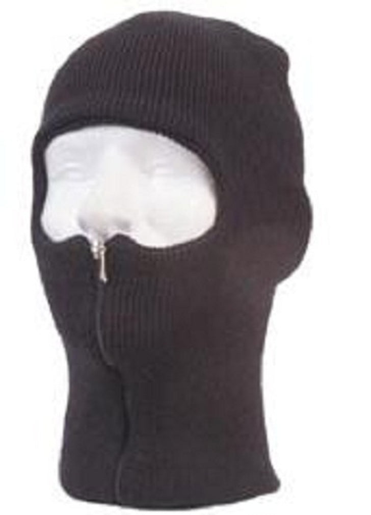 CrazyCoolBuys Zip Down Knit Ski Brimmed Face Mask Zipper Balaclava