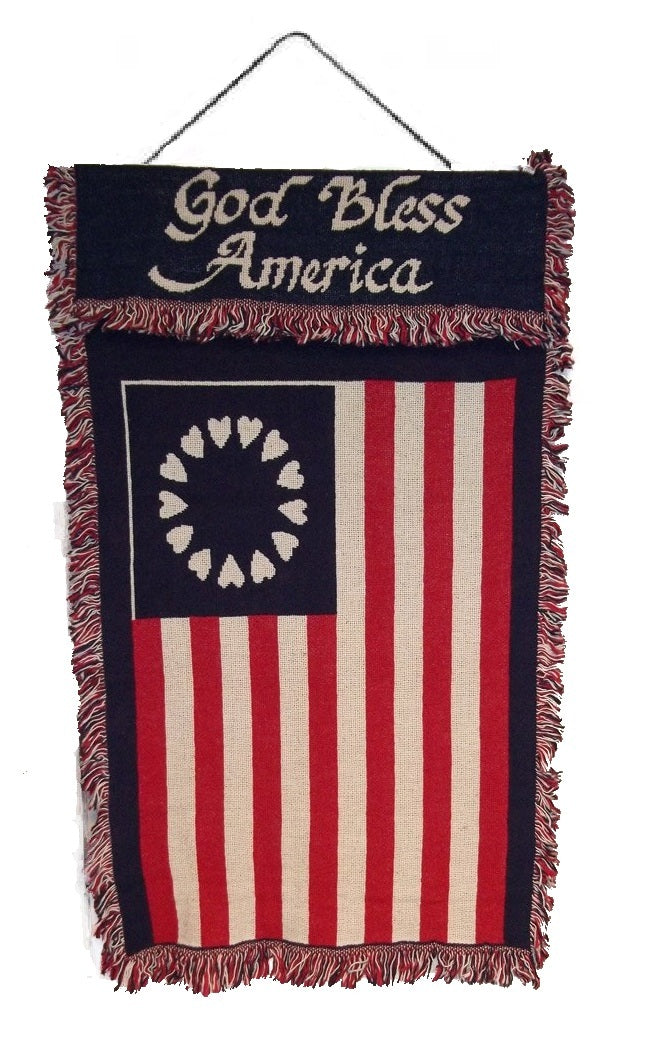 CrazyCoolBuys 36" Betsy Ross Usa God Bless America Flag Tapestry Wall Hanging Carpet Rug
