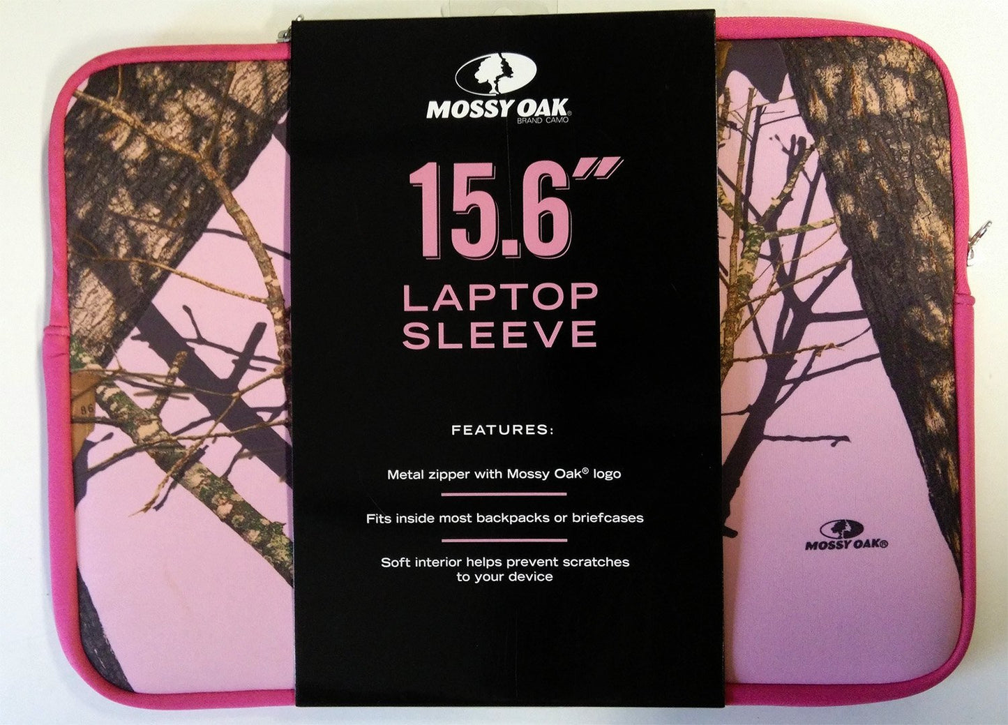 CrazyCoolBuys Mossy Oak 15.6" Pink Camo Laptop Sleeve Protector Case Backpack