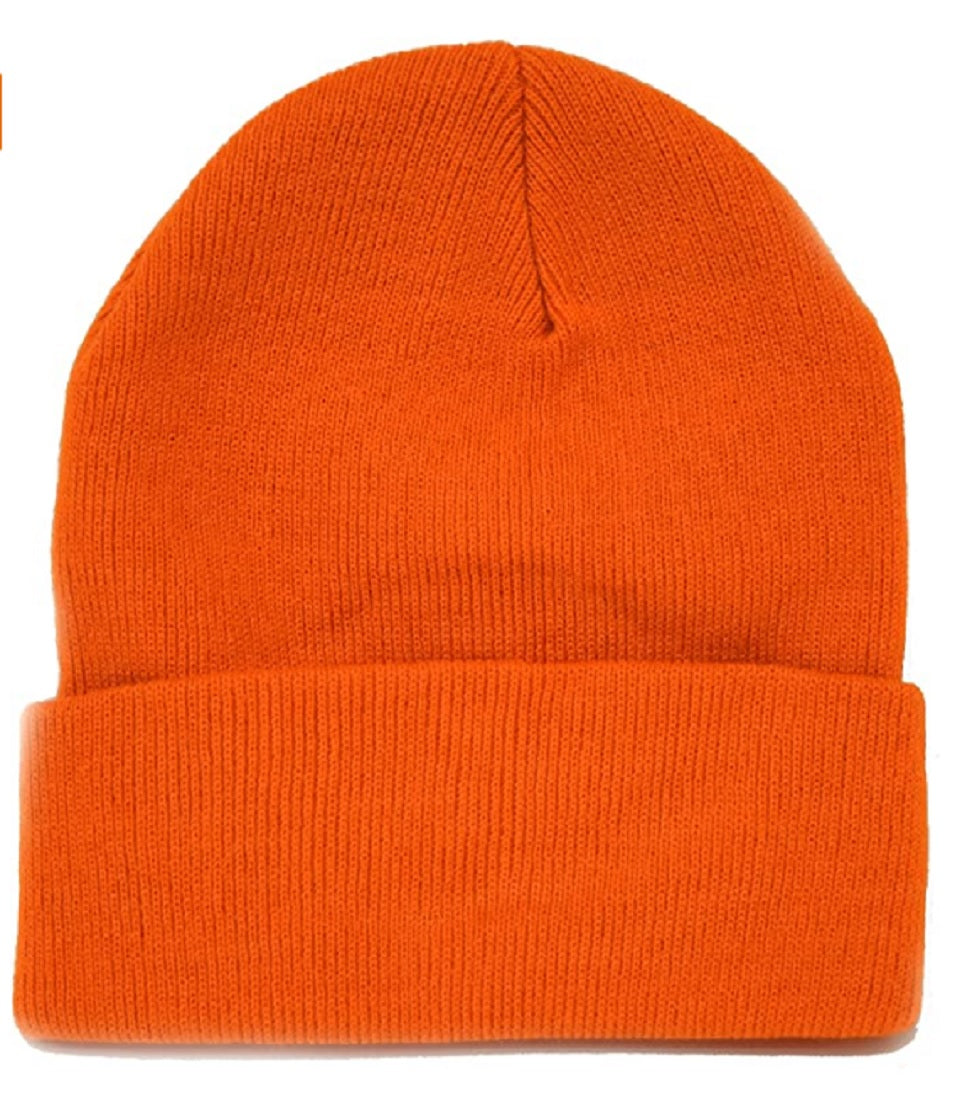 CrazyCoolBuys Orange Safety Knit Beanie Hat Hunting Warm Winter Skull Cap Thick Work Gear