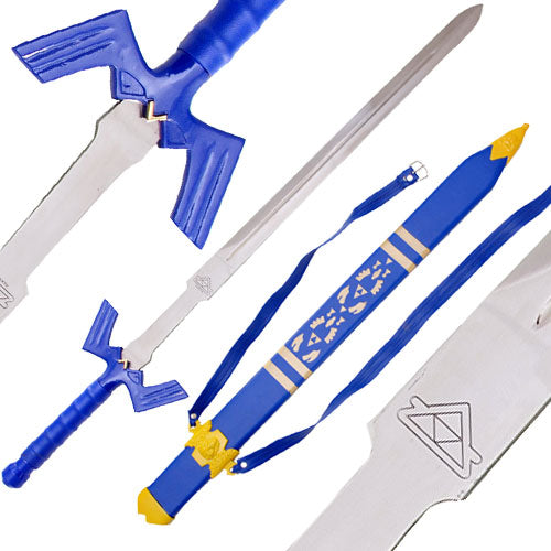 CrazyCoolBuys 42" Legend Zelda Real Steel Master Sword Leather Sheath Costume Link Knife