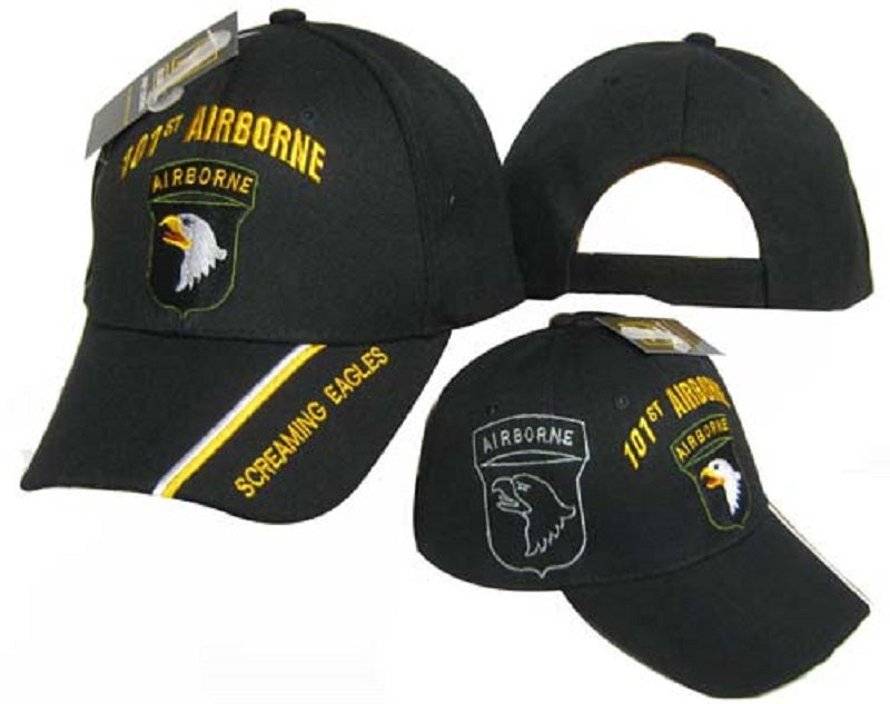 101st AIRBORNE AIR ASSAULT BLACK BASEBALL STYLE EMBROIDERED HAT