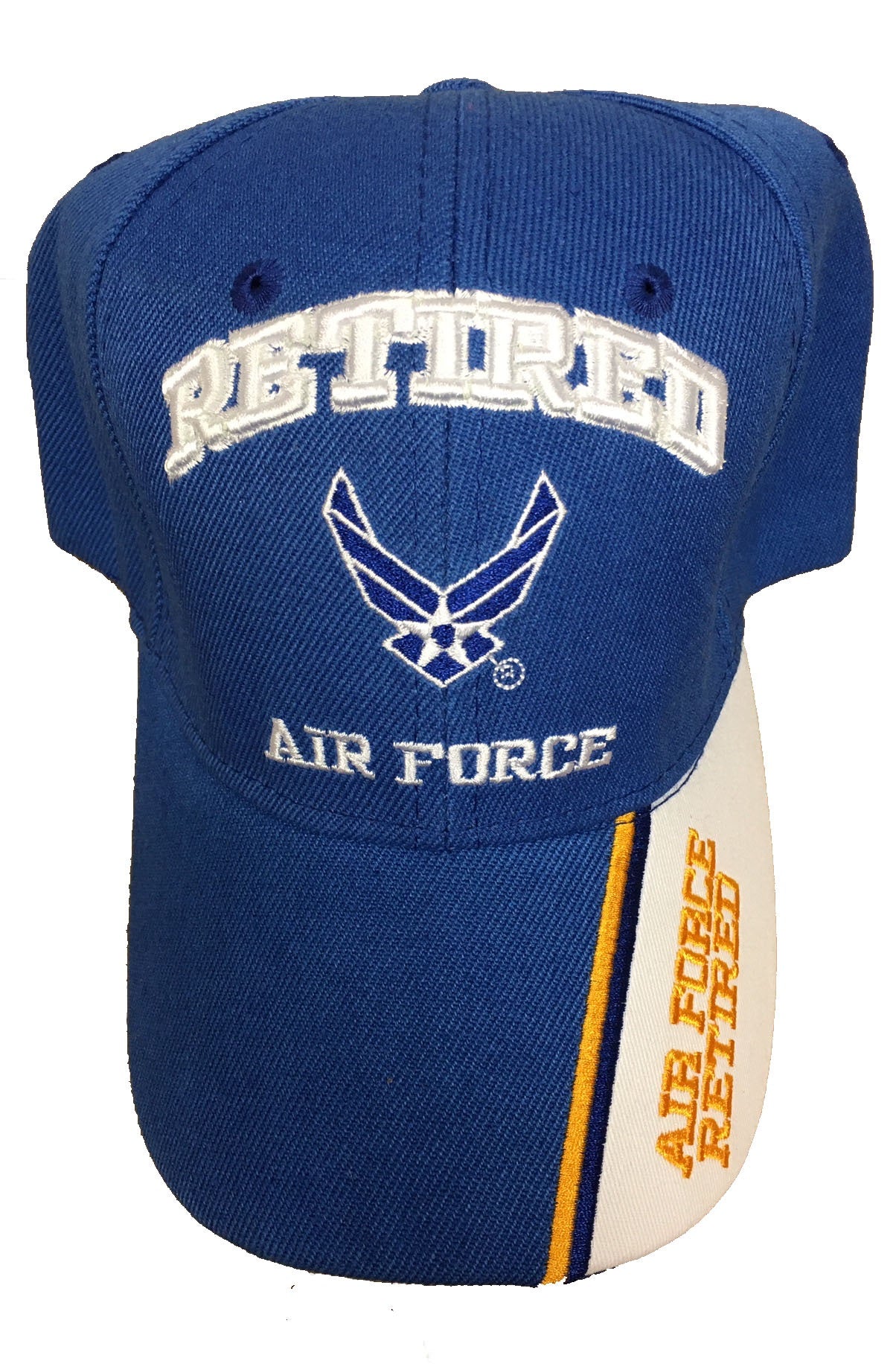 CrazyCoolBuys Usa Retired Air Force Blue Baseball Style Embroidered Hat Ball Cap Vet Us Usaf Veteran