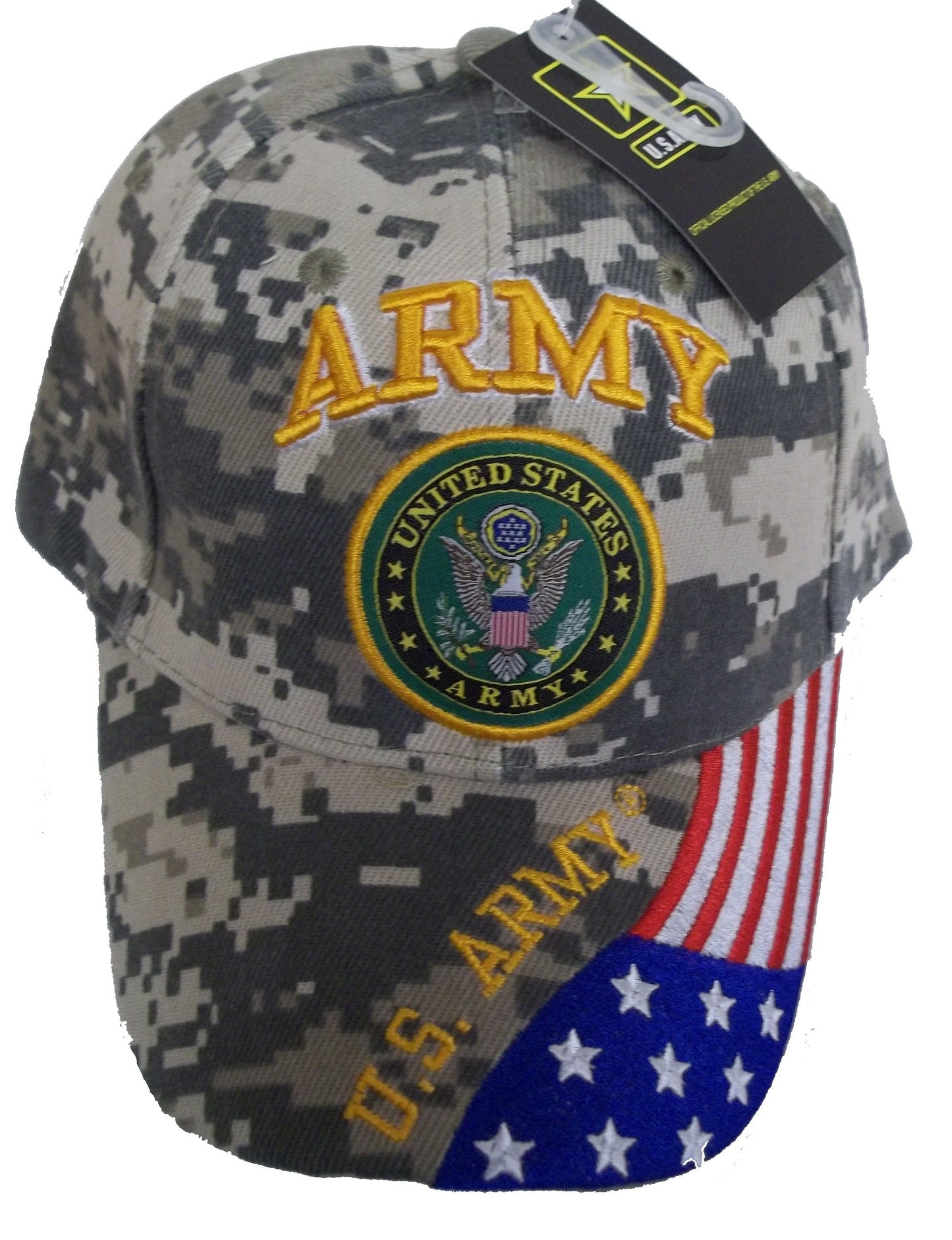 CrazyCoolBuys United States Army Camo Baseball Style Embroidered Hat Flag Us Usa Cap