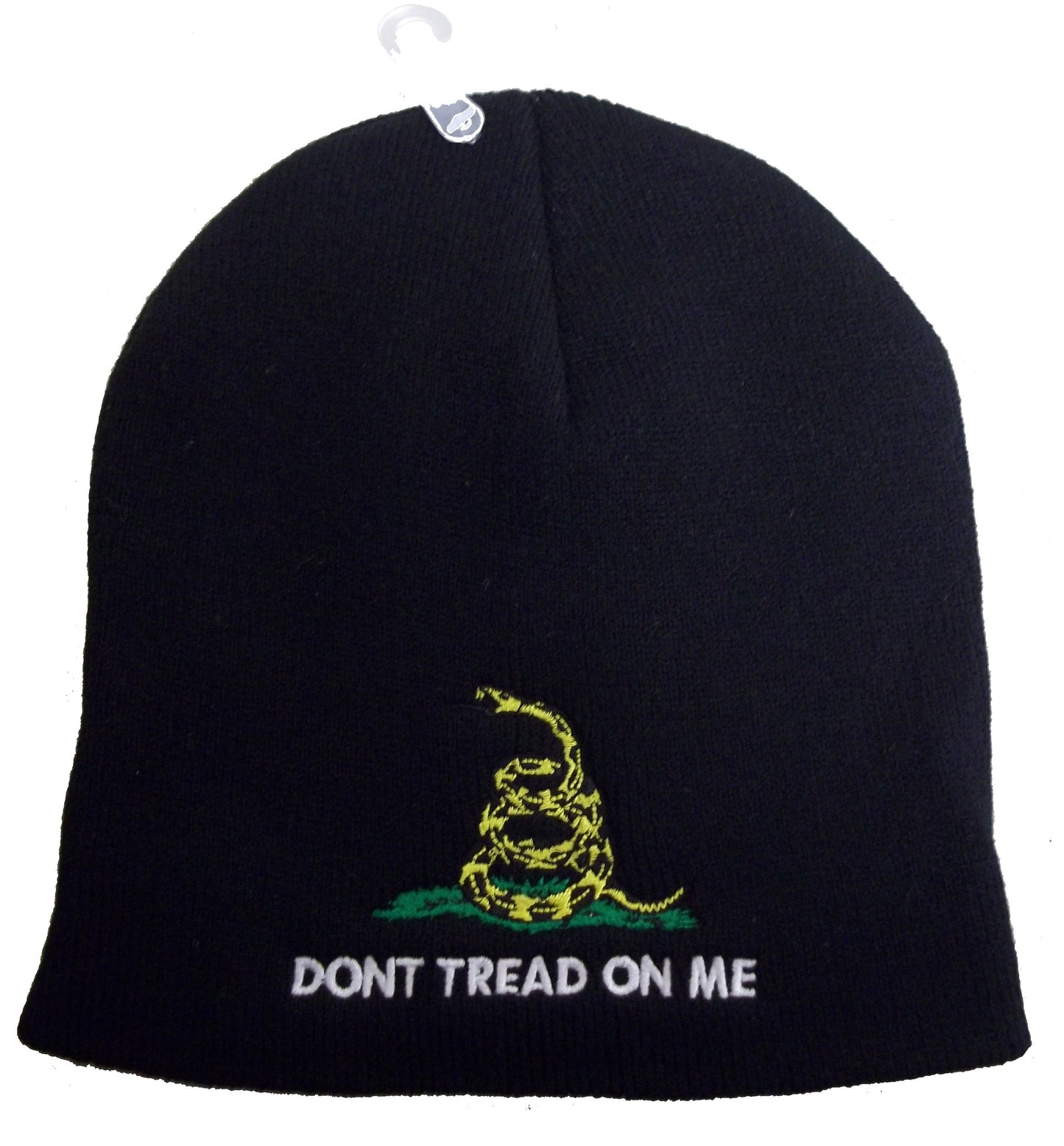 CrazyCoolBuys 8" Don'T Tread On Me Black Embroidered Beanie Hat Cap Skull Gadsden Culpeper