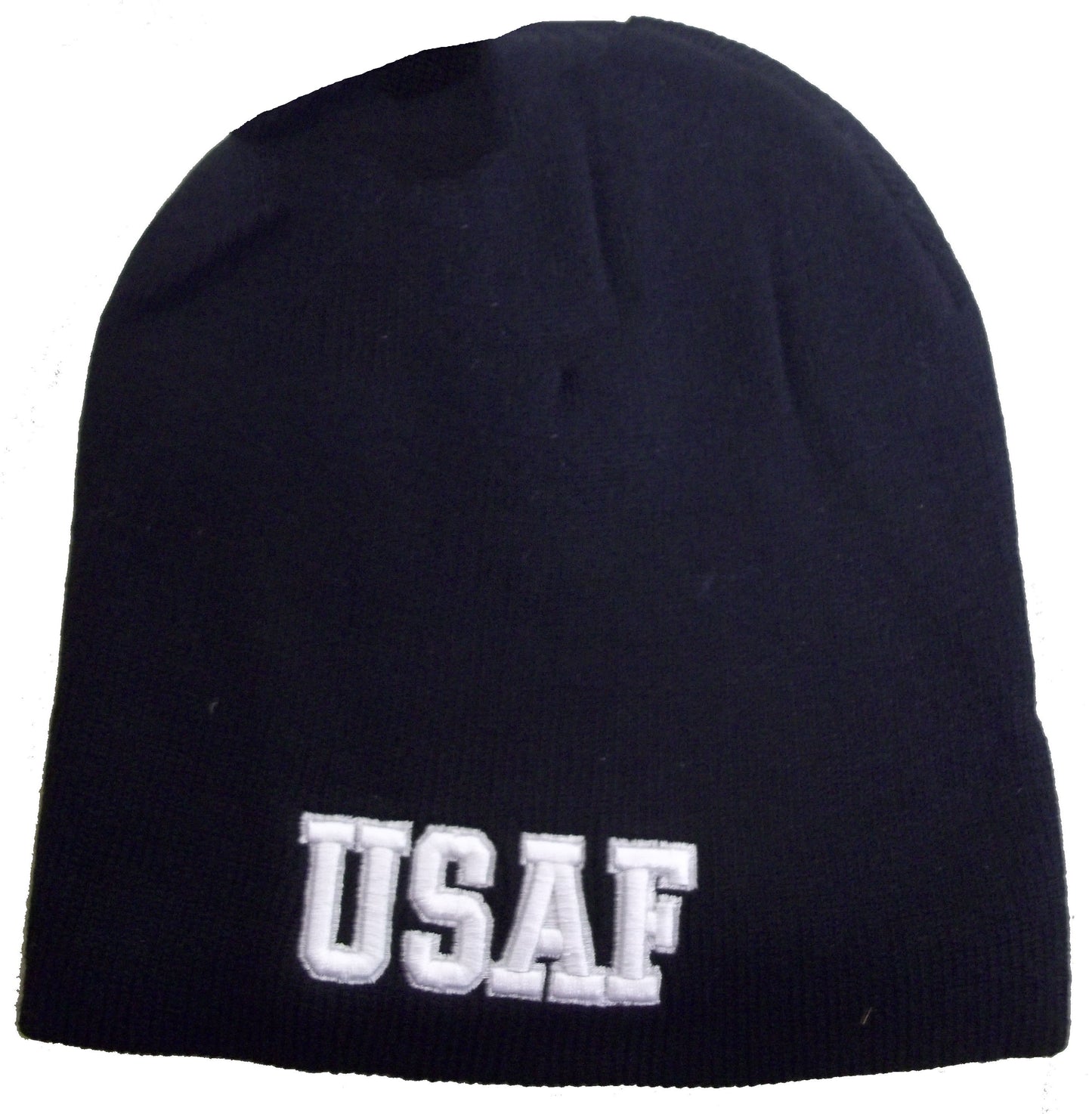 CrazyCoolBuys 8" Usaf Black Officially Licensed Blue Embroidered Beanie Hat Cap Skull Air Force