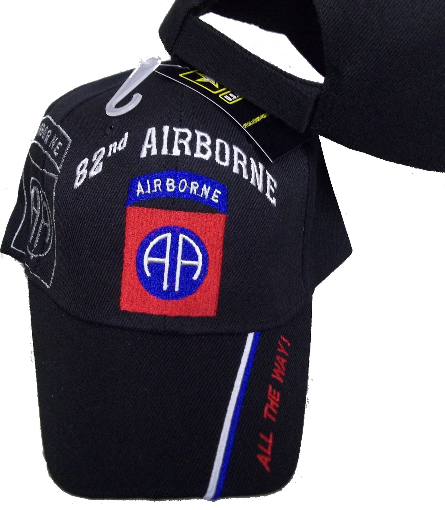 CrazyCoolBuys 82Nd Airborne All The Way Black Baseball Embroidered Hat Usa Army Vet Cap