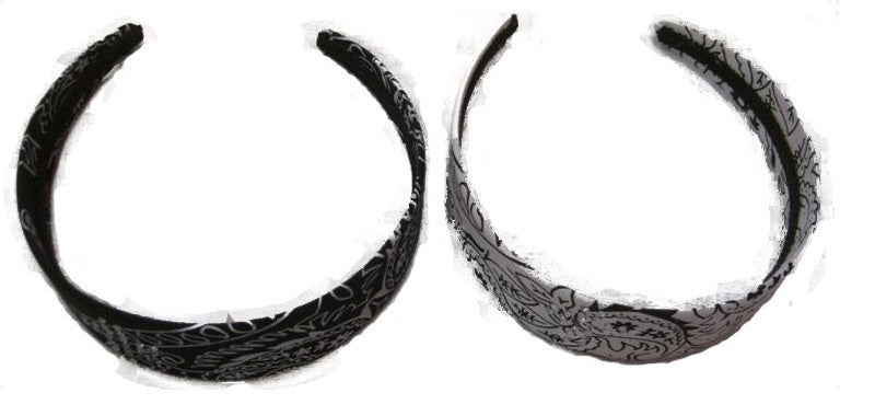 CrazyCoolBuys 2Pc Black White Rosary Cross Headband Bandanas Hair