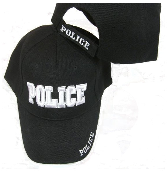 CrazyCoolBuys Police Embroidered Adjustable Hat Black Ball Cap