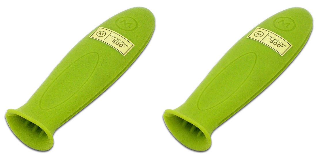 CrazyCoolBuys 2Pc Mario Batali Heat Resistant Green Silicone Pot Pan Stick Handle Grip