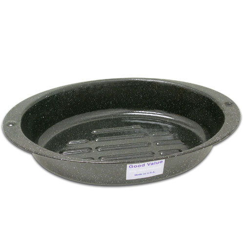 CrazyCoolBuys 22Lb 19"X12.5" Granite Ware Open Oval Roasting Pan Oven Turkey Meat Roaster