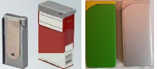 CrazyCoolBuys 2Pc Silver & Green Cigarette Pack Clip On Butane Refillable Lighters