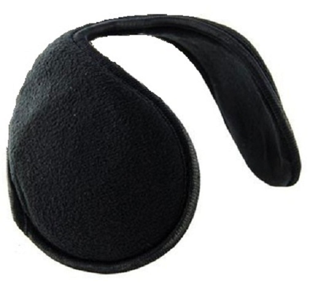 CrazyCoolBuys Black Polar Fleece Adjustable Headband Earmuffs Winter Head Ear Band Muff