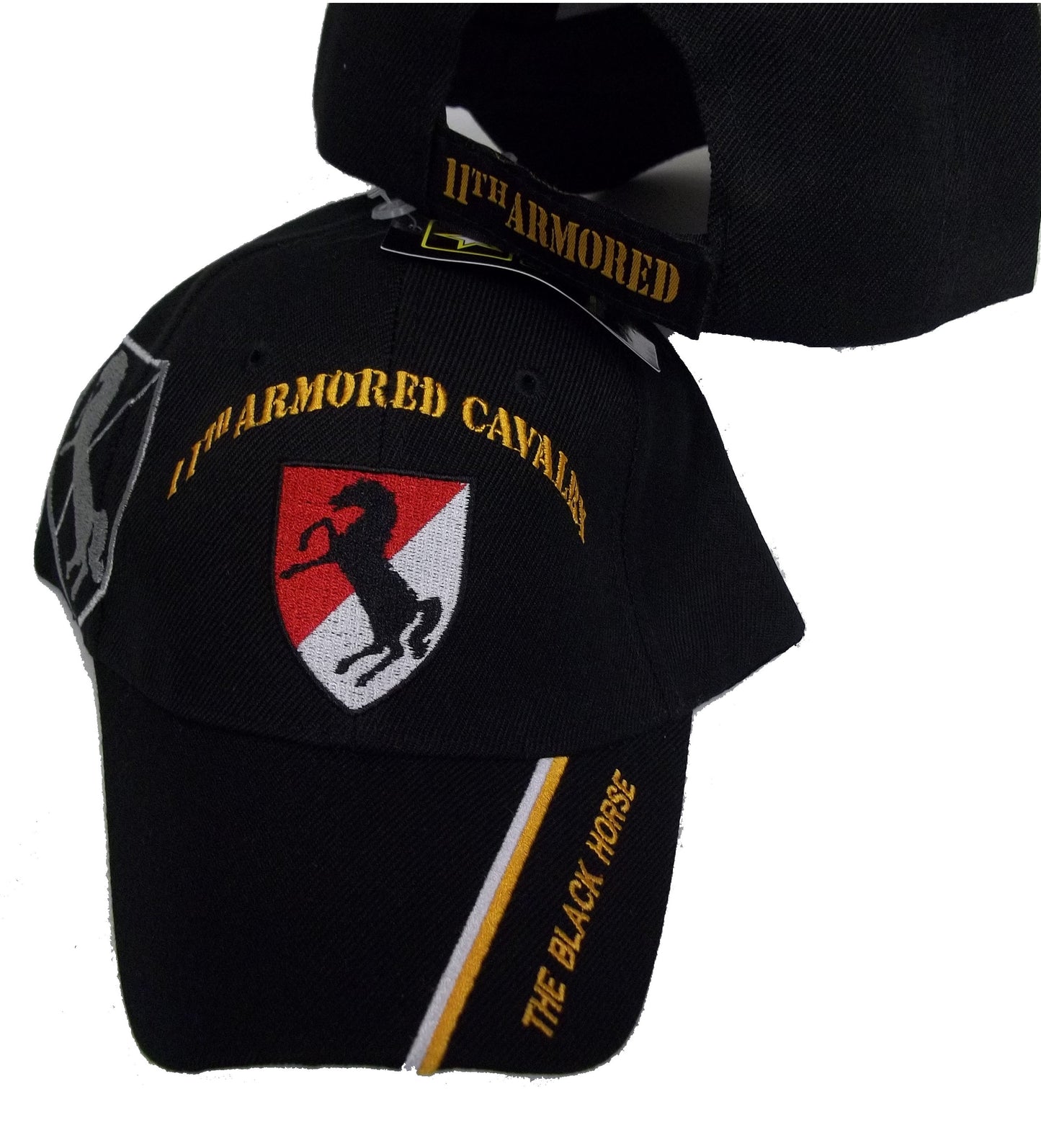 11th ARMORED CAVALRY BLACK HORSE BASEBALL STYLE EMBROIDERED HAT usa army cap