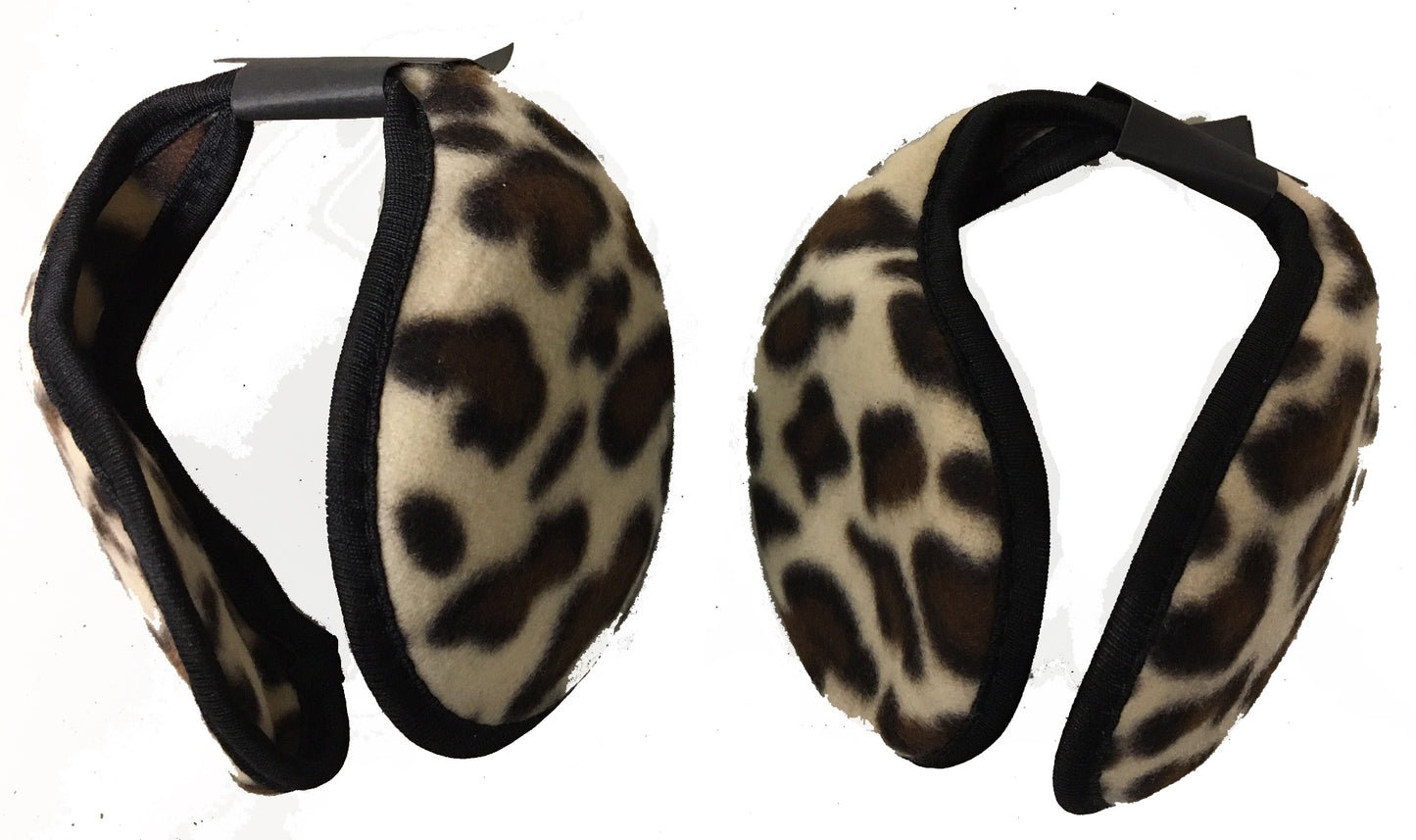 CrazyCoolBuys 2Pc Set Camo Leopard Polar Fleece Headband Earmuffs Winter Wrap Ear Cheetah