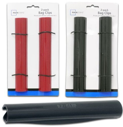 CrazyCoolBuys 4Pk (2 Red 2 Black) Mainstays Ez-Clip Bag Clips Potato Chips Plastic Closer