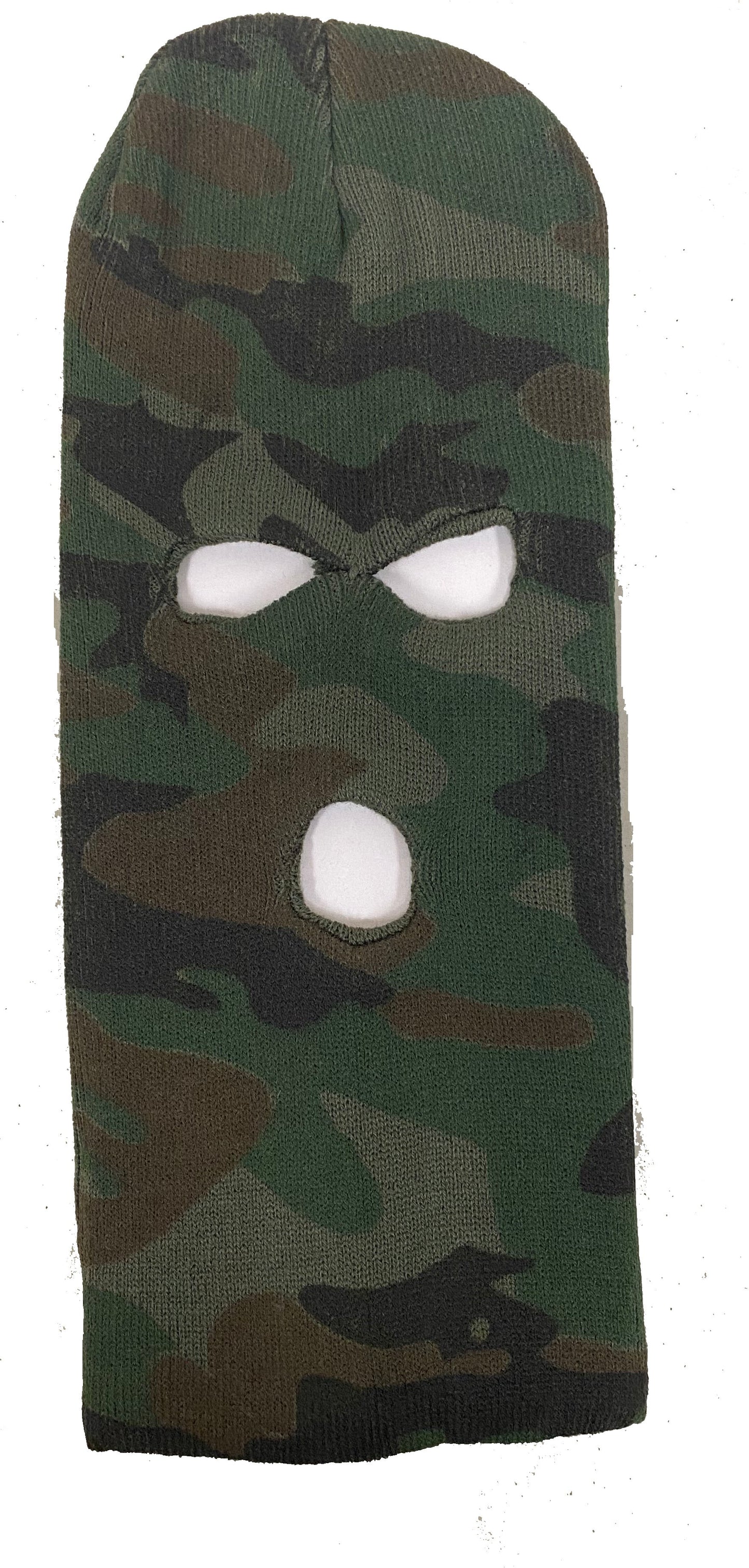 CrazyCoolBuys Woodland Forest Camo Knit 3 Hole Balaclava Winter Face Ski Mask Snow Hunting Hat