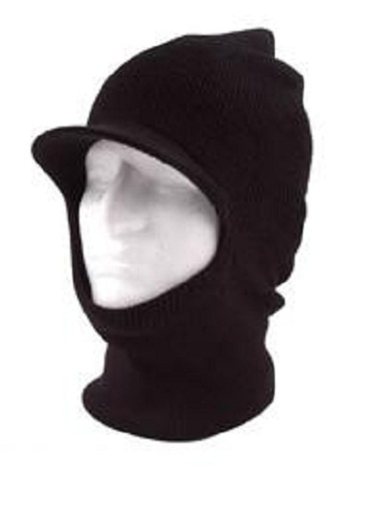 CrazyCoolBuys Black Knit One Hole With Visor Balaclava Winter Face Ski Mask