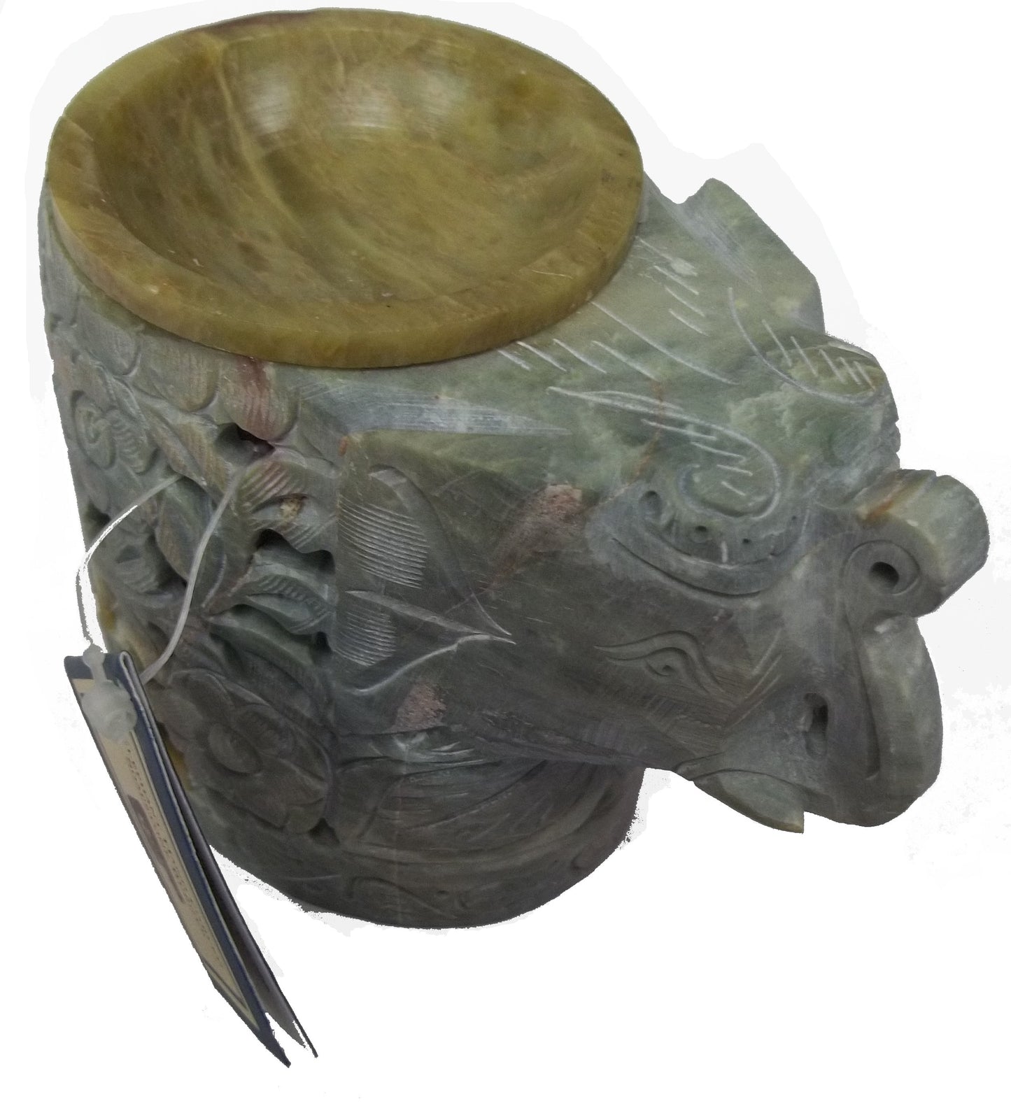 CrazyCoolBuys Hand Carved Elephant Soap Stone Incense Oil Tea Light Holder Candle Burner