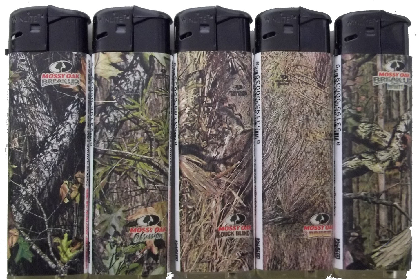 CrazyCoolBuys 5Pc Set Licensed Official Mossy Oak Camo Butane Lighters