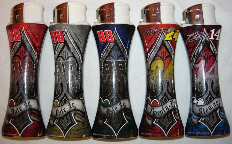 CrazyCoolBuys 5Pc Set Nascar Nulite Twist Curve Butane Lighter Earnhardt Stewart Jr Sr 24