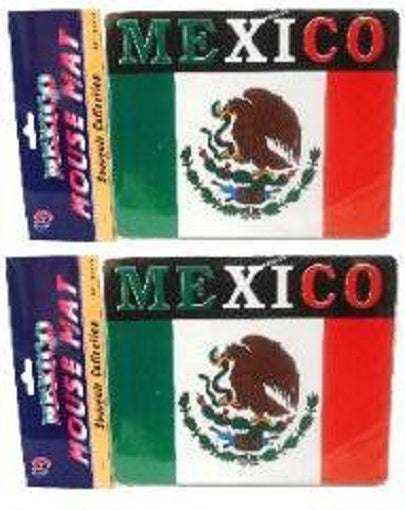 CrazyCoolBuys 2Pc Set Mexican Flag Mousepads Mexico Mouse Pad Mat