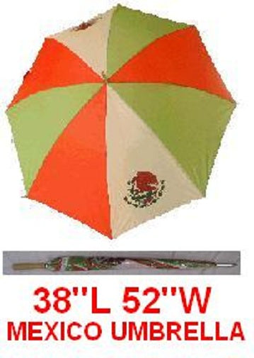 CrazyCoolBuys Mexico Mexican Flag Umbrella Golf Rain Large Outdoor