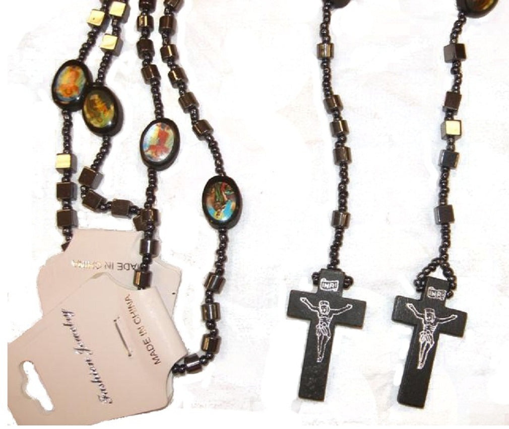 CrazyCoolBuys 2Pc Set Rosary Cross Necklaces Christian Chain Charm