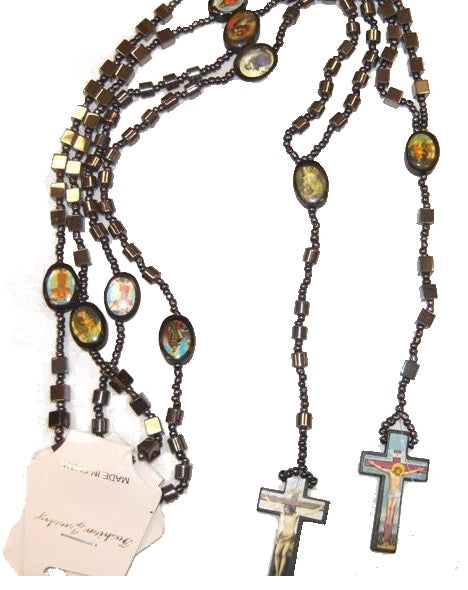CrazyCoolBuys 2Pc Set Rosary Cross Necklaces Christian Chain Charm