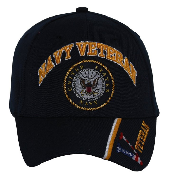 CrazyCoolBuys Usa Navy Veteran Blue Baseball Style Embroidered Hat Ball Cap Vet Us Retired