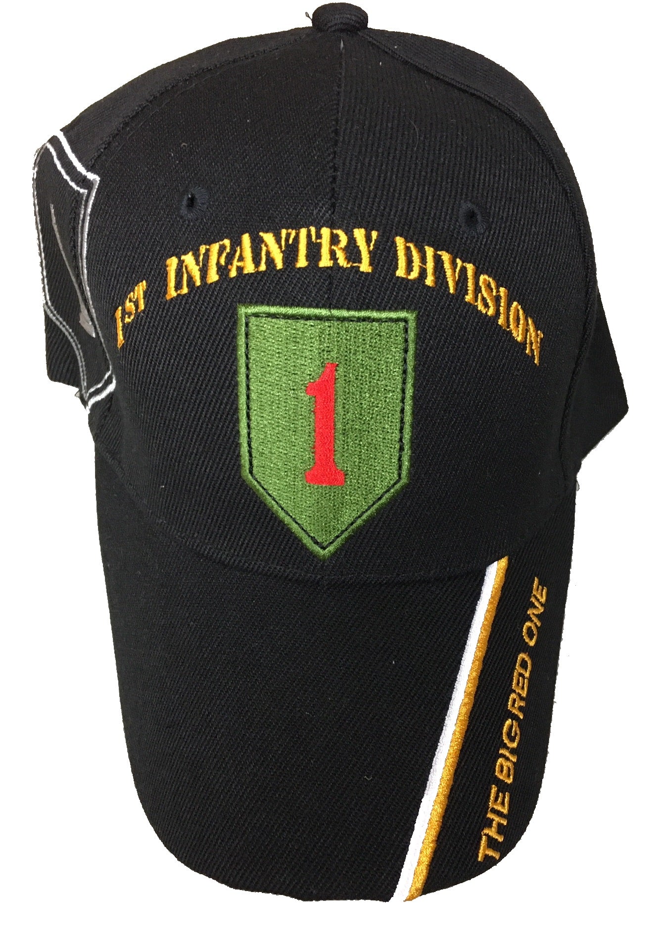 CrazyCoolBuys 1St Infantry Division The Big Red One Black Embroidered Baseball Cap Ball Hat World War Army
