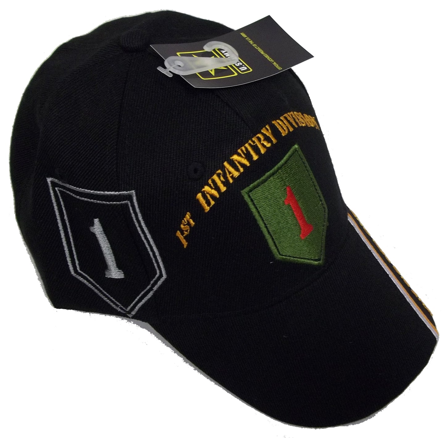 CrazyCoolBuys 1St Infantry Division The Big Red One Black Embroidered Baseball Cap Ball Hat World War Army