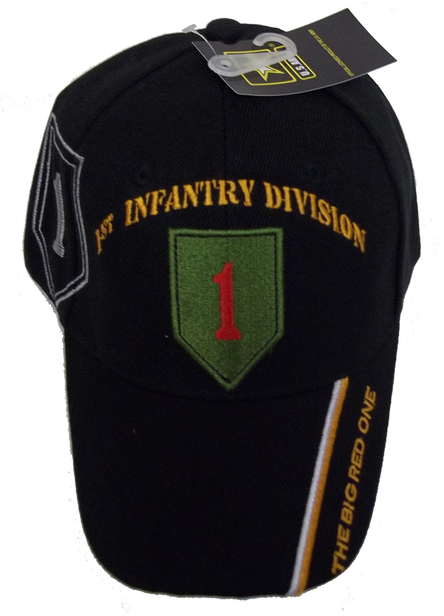 CrazyCoolBuys 1St Infantry Division The Big Red One Black Embroidered Baseball Cap Ball Hat World War Army
