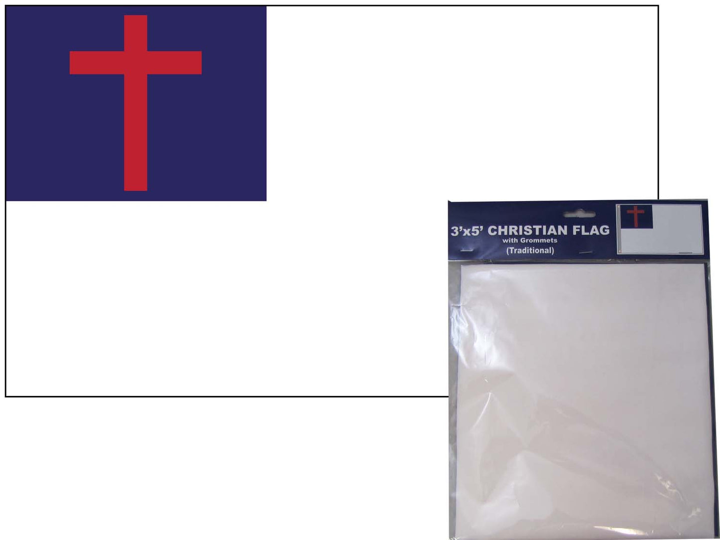 CrazyCoolBuys 3'X5' Christian Jesus Traditional Flag With Grommets Proud Christ Banner Cross God