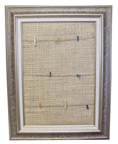 CrazyCoolBuys 28" X 22" Burlap Hanging Photo Memory Board Picture Frame Metal Gold