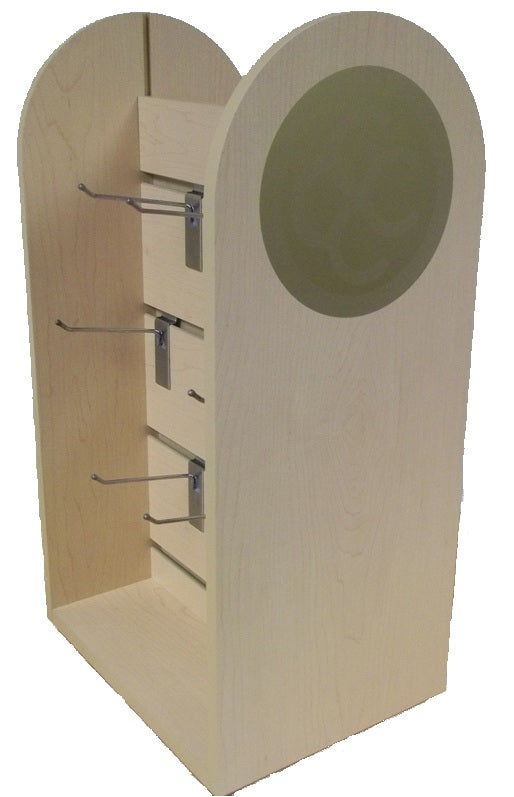 CrazyCoolBuys 23.5" Double Sided Wood Slat Hook & Shelf Counter Top Display Wooden Shelf Spinner