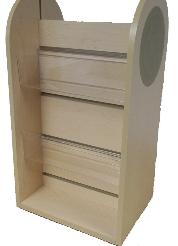 CrazyCoolBuys 23.5" Double Sided Wood Slat Hook & Shelf Counter Top Display Wooden Shelf Spinner