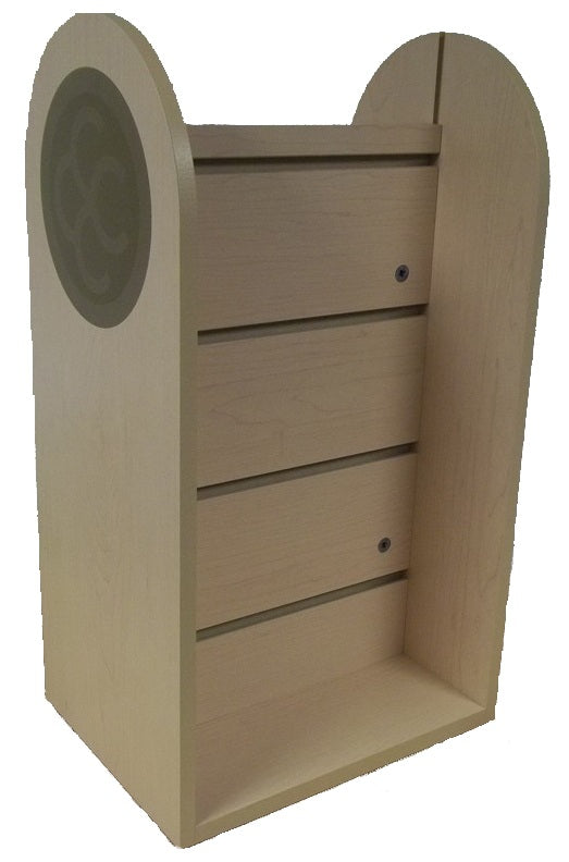 CrazyCoolBuys 23.5" Double Sided Wood Slat Hook & Shelf Counter Top Display Wooden Shelf Spinner