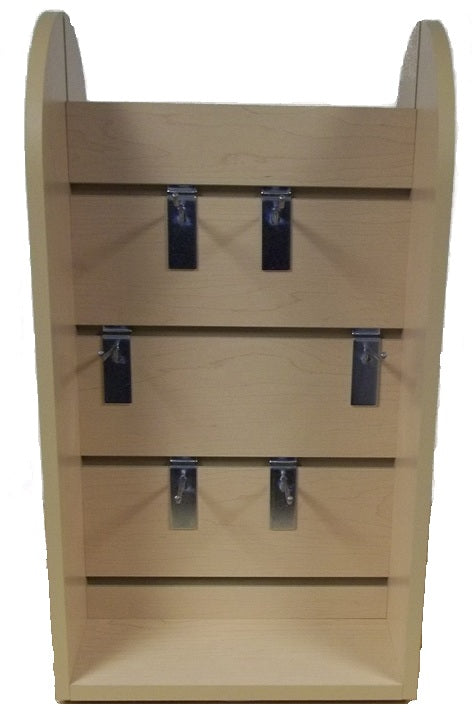 CrazyCoolBuys 23.5" Double Sided Wood Slat Hook & Shelf Counter Top Display Wooden Shelf Spinner