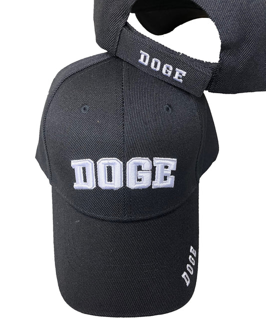 DOGE DEPARTMENT of GOVERNMENT EFFICIENCY EMBROIDERED 3D HAT black baseball ball cap elon musk costume funny novelty hat
