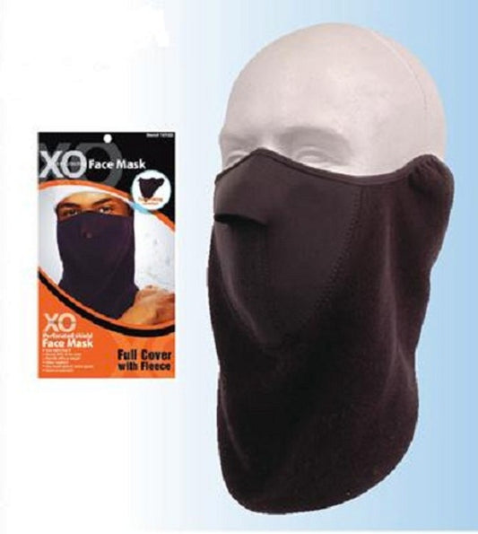 BLACK HALF COVER FACE SKI MASK W/ FLEECE NECK GUARD scarf winter balaclava