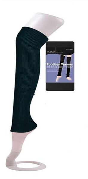 20" BLACK KNIT LEG ARM WARMERS ladies socks