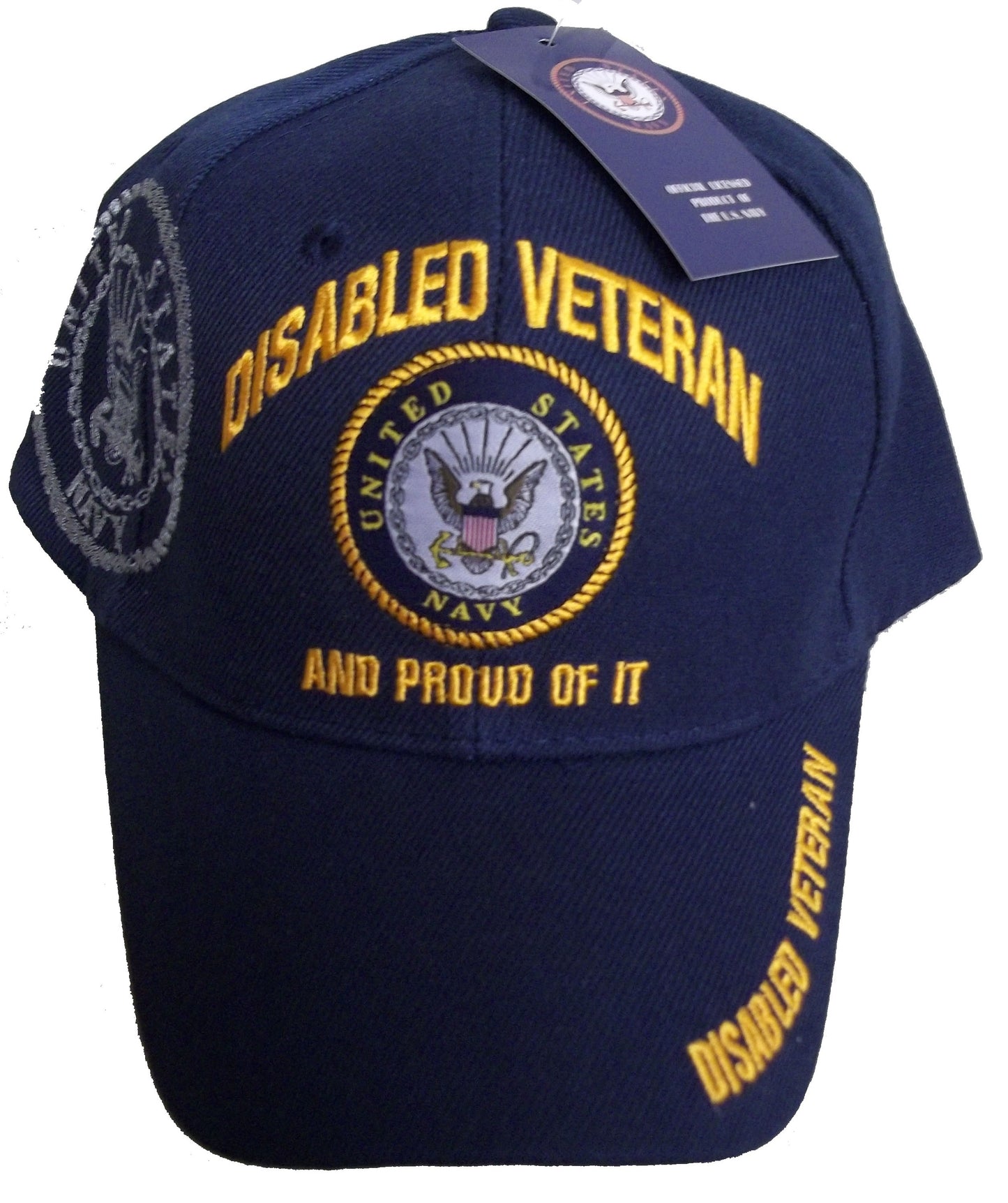 DISABLED NAVY VETERAN PROUD OF IT BASEBALL STYLE EMBROIDERED HAT usa dnv cap