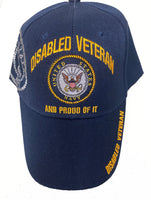 DISABLED NAVY VETERAN PROUD OF IT BASEBALL STYLE EMBROIDERED HAT usa dnv cap