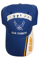 USA RETIRED AIR FORCE BLUE BASEBALL STYLE EMBROIDERED HAT ball cap vet us usaf veteran